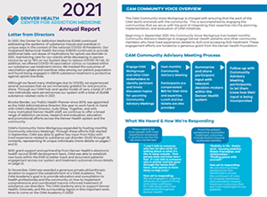 Center for Addiction Medicine 2021 Annual Report Thumbnail