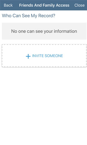 MyChart Proxy Access Screenshot