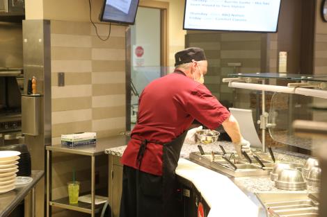 Serving food at Denver Health