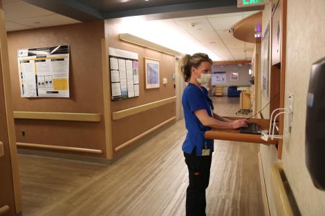 Denver Health provider in hallway
