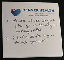 Denver Health sticky notes or Post-It Notes