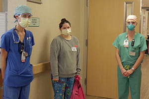 Denver Health COVID unit nurses and patient