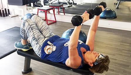 Tina Van Weeks working out at Denver Health