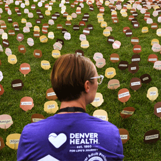 Denver Health Overdose Awareness Day Photo of Person with Opoid Death Signs