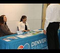 Trauma Awareness Month table Darcie Bentz