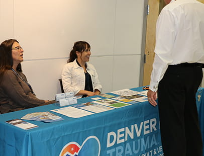 Trauma Awareness Month table Darcie Bentz