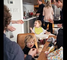 family in a small home during COVID-19 pandemic