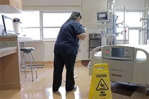 Room cleaning during COVID-19 Denver Health