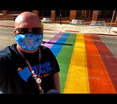 Denver Health rainbow crosswalk Tim Black RN Pride month