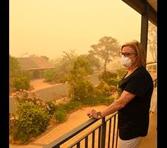 woman in mask during wildfire COVID-19 Denver Health