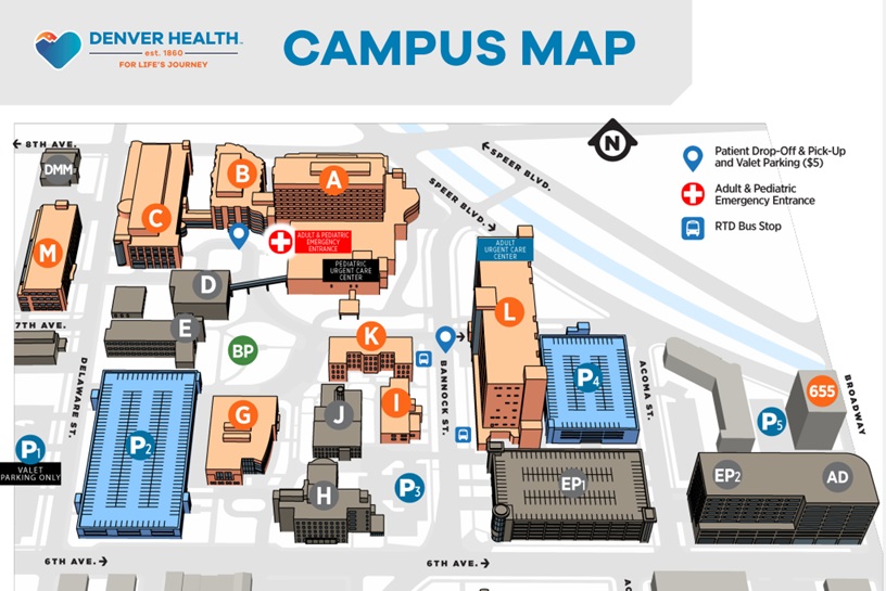 Denver Health campus map