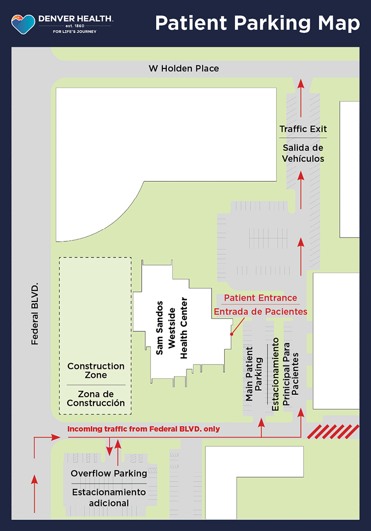 Graphic showing parking updates and road closures during the construction