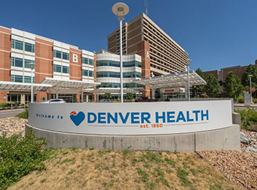 Denver Health main campus building.