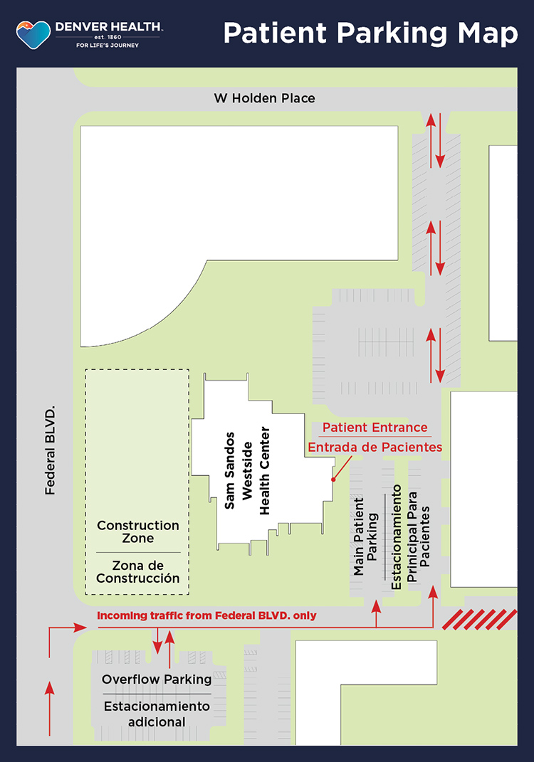 Graphic showing parking updates and road closures during the construction