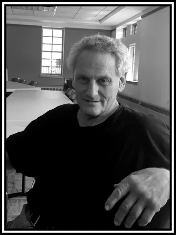 A black and white portrait of Randle