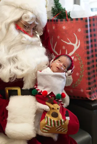 NICU Baby with Santa