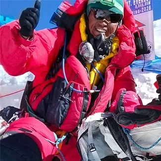 Denver Health patient Rich Draves posted a photo after climbing Mt. Everest