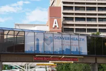 Denver Health Pavilion A building exterior and walkway